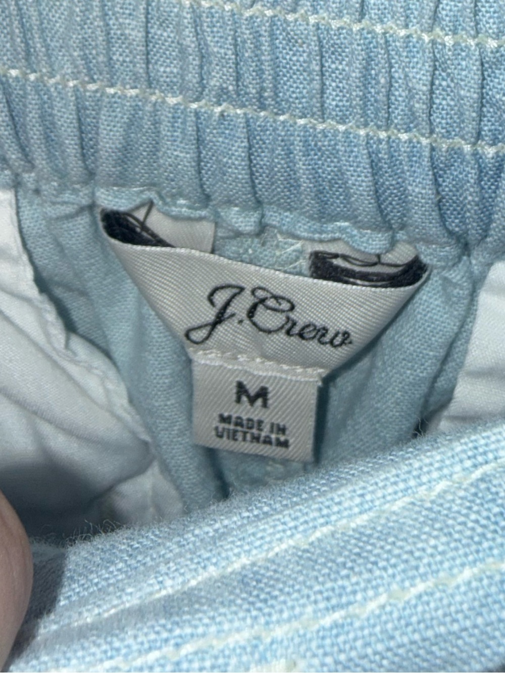 J Crew Light Blue Chambray Drawstring Cropped Pants Women Medium Cotton Casual - Picture 5 of 6